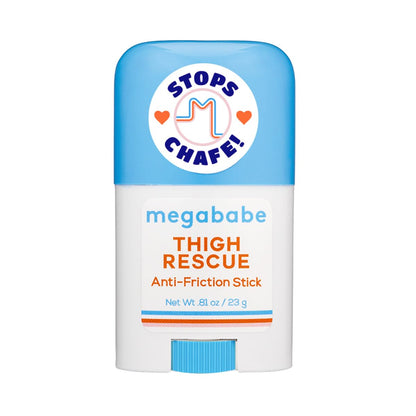 Pack of 2 - Megababe Thigh Rescue Anti-Chafe Stick Travel Size | Summer and Hot Weather Essentials | Prevents Skin Chafe & Irritation | 0.81 Ounces Each