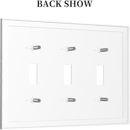 Decorative Art Light Switch Covers Nautical Rustic Star Emblem 3 Gang Triple Toggle Wall Plate Decorative Switch plate Electrical Faceplate for Home Decor