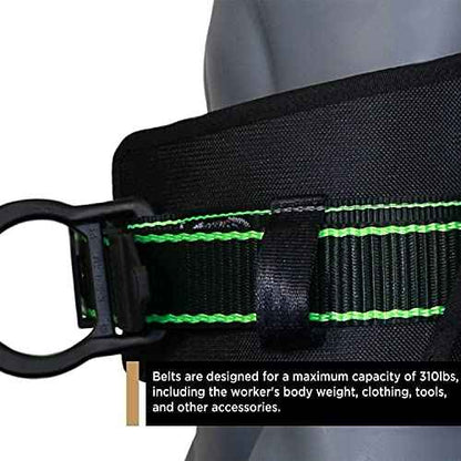 AFP Heavy-Duty 2 D-Ring Waist Body Belt w/Tongue Buckle Premium Stitching (OSHA/ANSI PPE)