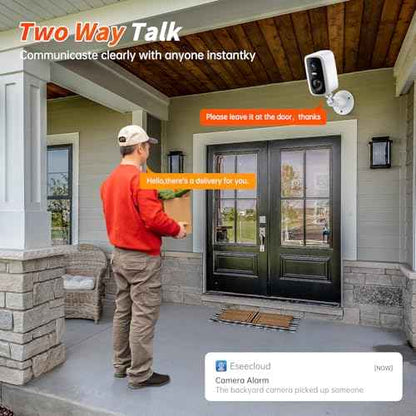 Solar Security Cameras Wireless Outdoor - HD 2K Battery Powered Cameras for Home Security Outside, 5G & 2.4G WiFi Surveillance Indoor AI Motion Detection,Color Night Vision,2-Way Talk,Waterproof
