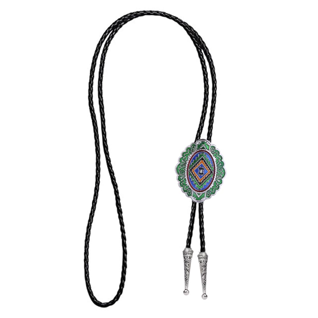 GelConnie Bolo Ties for Men Women Vintage Bolo Tie Western Cowboy Leather Necktie Native American Tie Cowboy Shirt Accessories