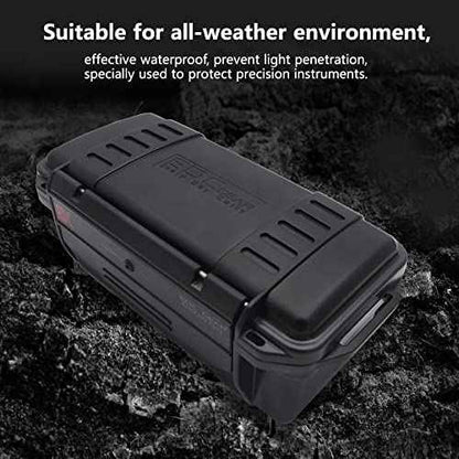SEIWEI Outdoor Sealed Waterproof Safety Case Plastic Tool Dry Storage Box For Electronic Equipment Camping Outdoor Tool - Professional Waterproof Box(C), Black (MMZ-HA5272C-RT)