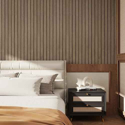 CRE8TIVE Brown Wood Slat Wallpaper Peel and Stick 12"x80" Natural Wood Grain Contact Paper Waterproof Self Adhesive Wooded Stripe Wood Panel Look Wallpaper Vinyl Wrap for Kitchen Countertops Cabinets