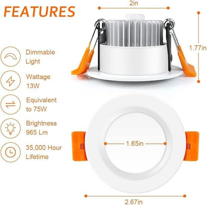 inShareplus 2 Inch LED Recessed Lighting, Downlight Dimmable 3W (35W Equivalent), 5000K Daylight White, CRI80, Recessed Light Fixtures with LED Driver (1 Pack)