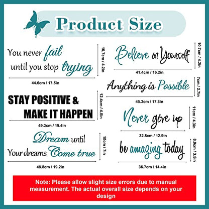 Inspirational Quotes Motivational Sayings Vinyl Peel & Stick Wall Decals for Women, Adults, Bedroom, Living Room, Office, Bathroom