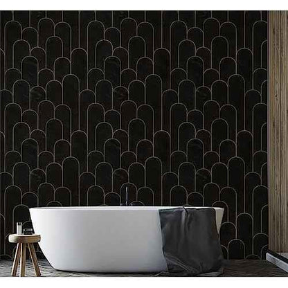 Peel and Stick Wallpaper Black Wallpaper Marble Pattern Removable Black Geometric Contact Paper Waterproof Self-Adhesive Black Wallpaper for Wall Cabinets Countertops Covering Viny Film 118"x17.3"