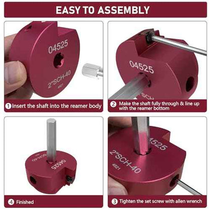 5 Piece PVC Pipe Reamer Kit With A Socket Wrench,MEIFRENSHIP 1" 1.5" 2" 3" 4 Inch Plastic Pipe Fitting Reamer Tools Contain PPR100, PPR150, PPR200, PPR300, PPR400, Fit Into Standard 3/8" & 1/4" Drills