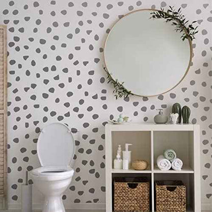 500 Pieces Irregular Polka Dots Boho Wall Decal Vinyl Nursery Wallpaper Sticker Wall Decor Peel and Stick Dot Wall Sticker for Kids Baby Girl Bedroom Home Classroom Decoration (Silver)