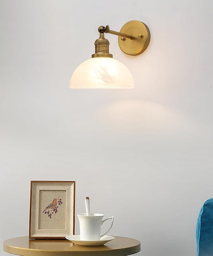 1-Light Vintage Wall Sconce Light with Milk White Glass Shade, Rustic Indoor Wall Mounted Lamp for Bedroom Vanity Bathroom Living Room Over Kitchen Sink