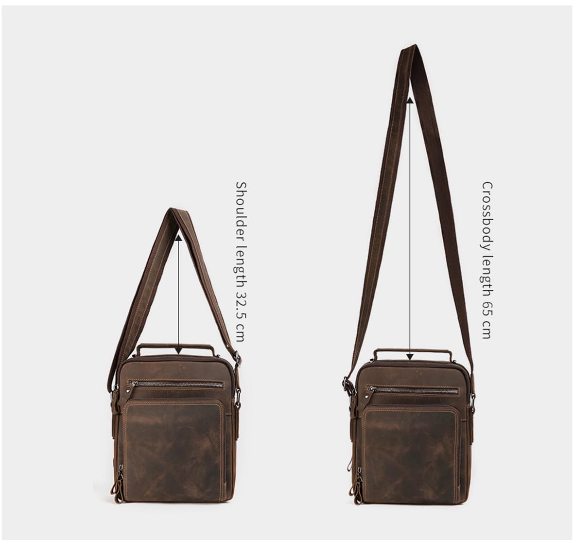 POPBOBZHUO Men’s Leather Messenger Bag for business Man’s Purse Top layer Cowhide Crossbody Shoulder bag for man