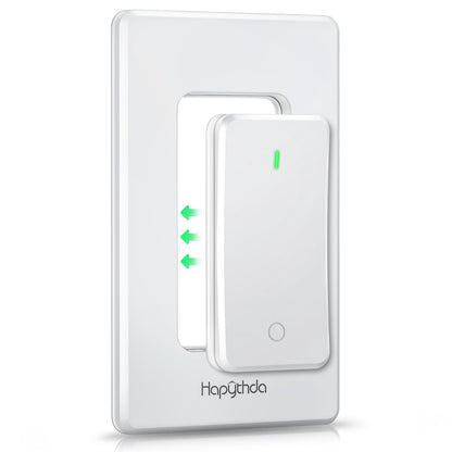 Remote Control Outlet, Buckle Design Removable Wireless Wall Mounted Light Switch, 300 ft 15A 1500W, No Wiring Electrical Remote Outlet for Appliance