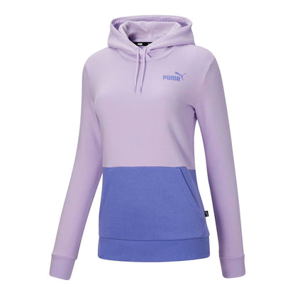 PUMA Womens Essentials Colorblock Hoodie Casual Outerwear Casual Hoodie - Purple - Size M
