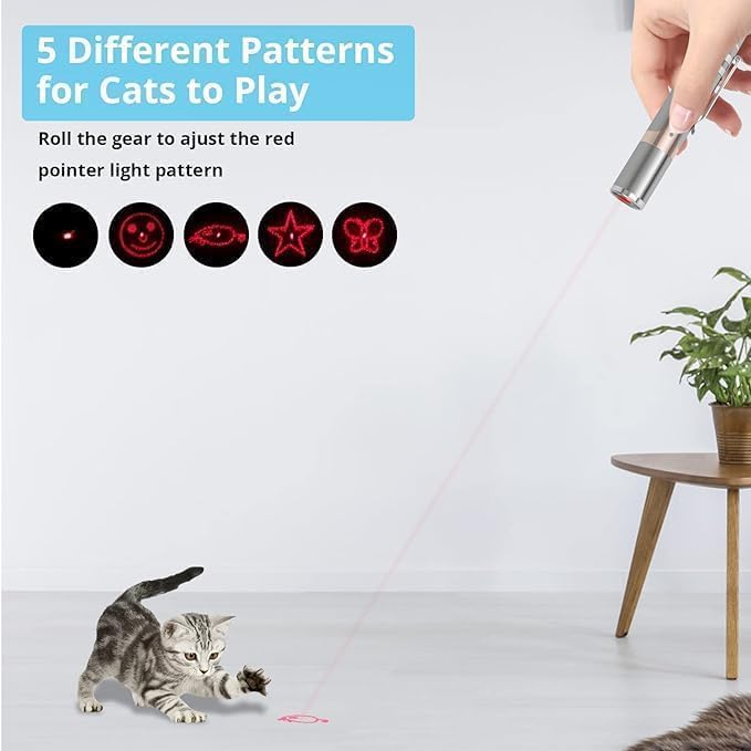 Lzonunl Cat Toy, 2 Pieces USB Rechargeable, Long Range 5 Modes, Interactive Kitten Cat Mouse Toy for Indoor Cat and Dog Chase Play