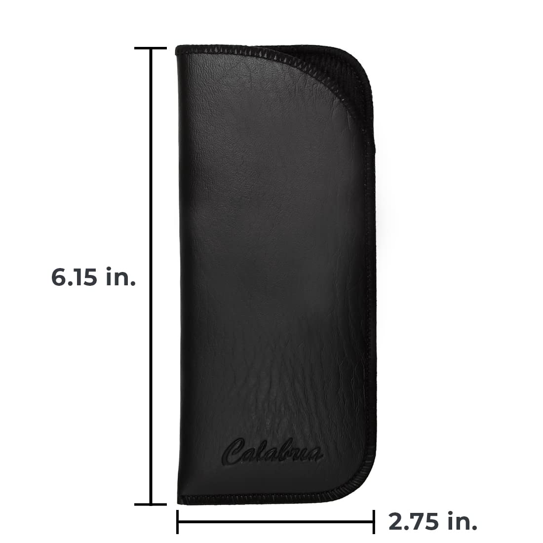 Calabria Half Slip Soft Eyeglass Case 2 PACK-1 Black &1 Brown Syn.Leather & Felt