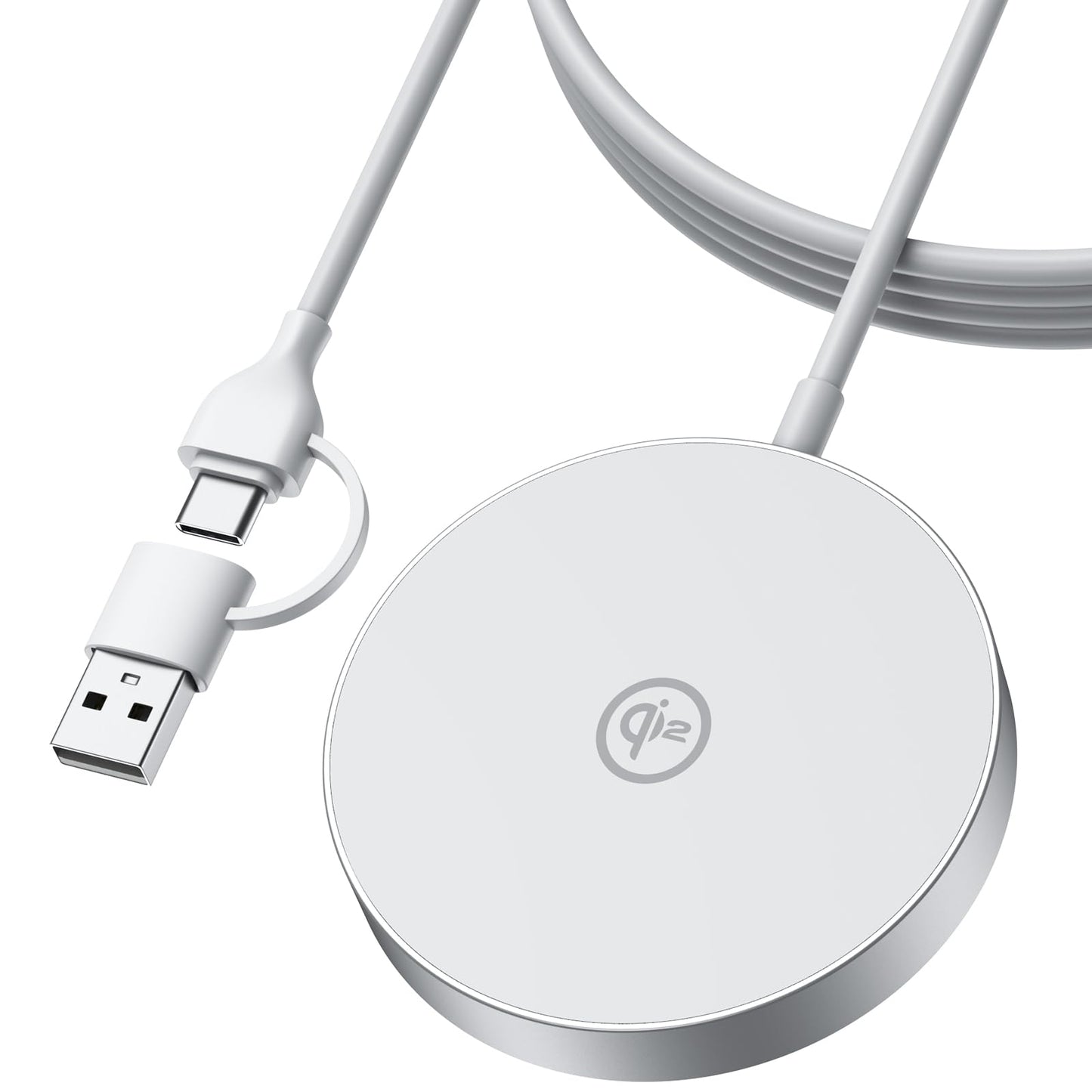 NewQ Magnetic Wireless Charging Pad, Certified 15W Wireless Charger Mag-Safe Compatible with iPhone 16/16 Plus/16 Pro/16 Pro Max/15/14/13/12 Series (2PCS Wireless Charger)