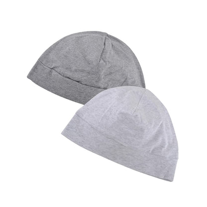 100% Cotton Skull Caps Beanie Sleeping Hats for Men Women 4-Pack Multi