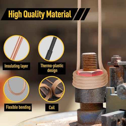 Induction Heater Coil Kit 10PCS, Induction Heater Coils with Varying Lengths with Flexibility and Long Lifespan for Magnetic Induction Heater Bolt Removal,Gold