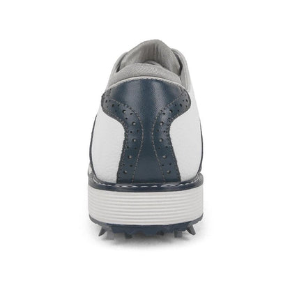 Men Golf Shoes Waterproof Professional Golf Footwears Spikes Spikeless Golf Walking Sneakers Turf Sports Golf Training Sneakers for Men (9,White Blue-K01)
