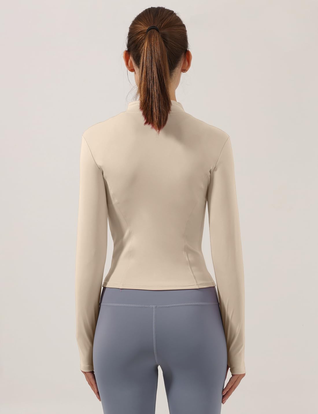 Gacaky Women's Slim Fit Lightweight Athletic Full Zip Stretchy Workout Running Track Jacket with Thumb Holes