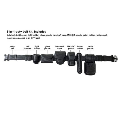 LytHarvest 8-in-1 Police Duty Belt Kit with Pouches, Law Enforcement Utility Belt Rig, Modular Security Guard Equipement, Tactical Utility Duty Belt, Basketweave (Medium)