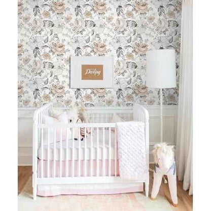 Hopepak Floral Peel and Stick Wallpaper for Bedroom Modern Farmhouse Flower Wall Paper Self Adhesive Removable Contact Paper for Cabinets Bathroom Nursery Shelf Drawer 15.5'' x 78.7''