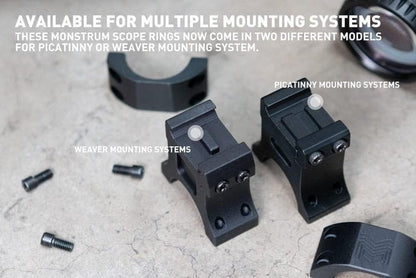 Monstrum Precision Picatinny Scope Rings - 1 Inch Diameter for Secure Mounting