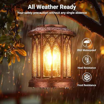 WdtPro Solar Lanterns Outdoor Hanging 6 Pack, Upgraded Bright Lantern Lights Outdoor Waterproof, Solar Powered Lantern Over 12Hrs Solar Lights for Outside Garden Yard Patio Decor (Copper)