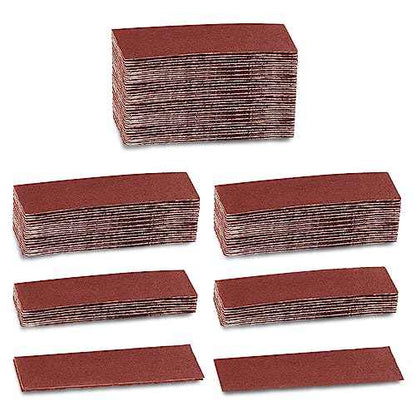 100Pcs Micro Detail Sander Paper Kit 3.5x1.2 Inch Hook and Loop Sandpaper Strips 120 Grit, Micro Finishing Sander Paper Detail Sander Refills for DIY Crafts Wood Tight Narrow Spaces Polishing