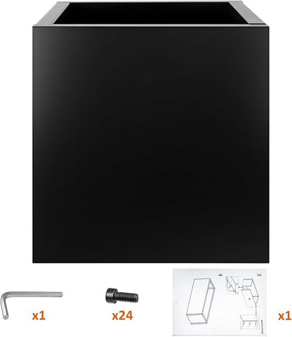 Steel Planter Box 24"x24"x25", Square Metal Planter Box Indoor&Outdoor, Steel Planter Heavy Duty for Commercial and Residential Use