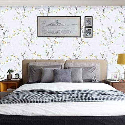 WENMER Beige Floral Peel and Stick Wallpaper - 17.71"x118" Modern Floral Removable Wallpaper for Bedroom, Cabinets, Kitchen Backsplash, Staircase, Shelf Backing