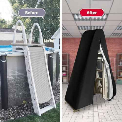 Kasla Pool Ladder Cover, Waterproof and Heavy-Duty, Fits 7200 Roll Guard A Frame Ladder Above Ground & Outdoor Patio Swimming Pool Platform Ladders (Only Cover)