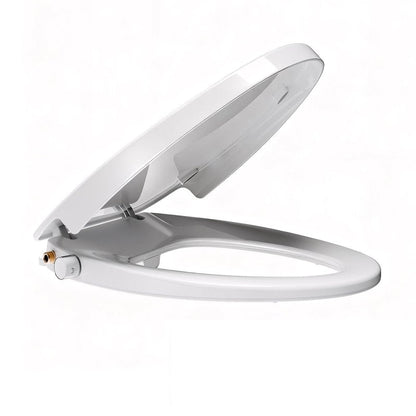 WITMYA Elongated Bidet Toilet Seat with Soft-Close Lid, Self-Cleaning Dual Nozzles, Non-Electric Bidet Seat with Adjustable Water Pressure, White Toilet Seat for Elongated Toilets with Brass