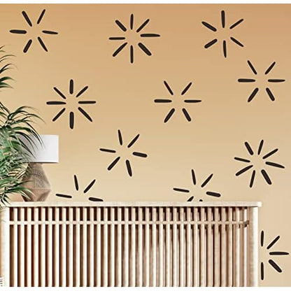 Line Wall Decals Modern Geometric Wall Stickers Black Vinyl Stickers for Wall Removable Peel and Stick Irregular Stripe Wall Murals for Nursery Kids Room Living Room Bedroom Office Terracotta Decor