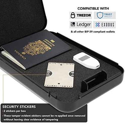 Crypto Seed Bank - Steel Backup Wallet - Precise Engraving for Bitcoin Seed Storage - Two 24 Word Cards - Cold Wallet Backup