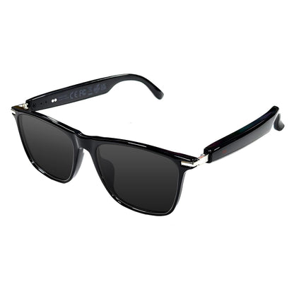 Bluetooth Audio Smart Glasses, Blue Light Glasses for Women Men, Remote Shooting, Open Ear Sound Mic & Speakers, Magnetic Charging, Color-Changing Polarized Sunglasses Lenses, Voice Assistant（GS06S)
