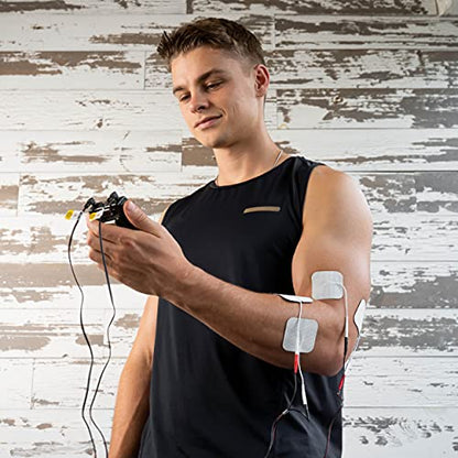 Roscoe Medical TENS Unit and EMS Muscle Stimulator, Twin Stim, OTC TENS Machine for Lower Back Pain Relief, Neck Pain, or Sciatica Relief, Clinical Strength Stim Machine