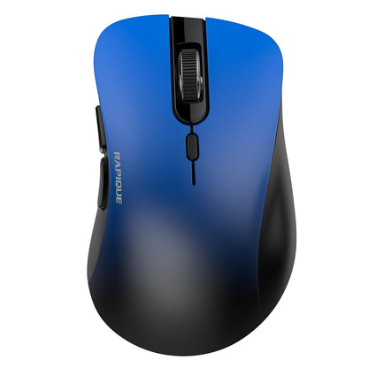 RAPIQUE Bluetooth Wireless Mouse - Dual Bluetooth & 2.4 GHz USB Receiver, Ergonomic Design, Quiet Clicks, Low Power - Multi-Device Compatibility for MacBook, Laptop, Computer, iPad Air/Pro (Pink)