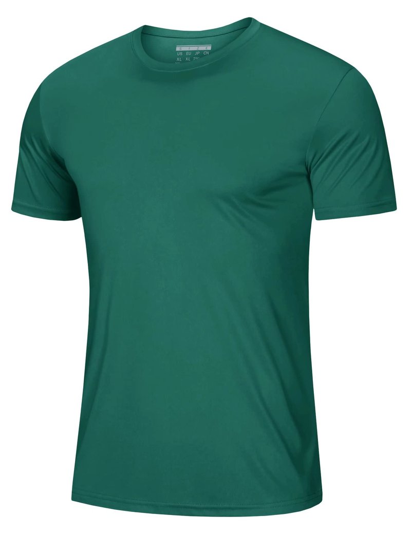 Mens Short Sleeve Shirts Lightweight T-Shirt Sun Protection Rash Guards Shirts Gym Tshirts Base Layer Running Shirts Active Shirts Emerald Green