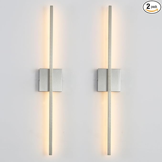 Wall Sconces Set of Two 40'', LED Dimmable Sconces Wall Lighting, Brushed Gold Modern Wall Sconce Light for Bathroom, Living Room, Bedroom, Hardwired 3000K