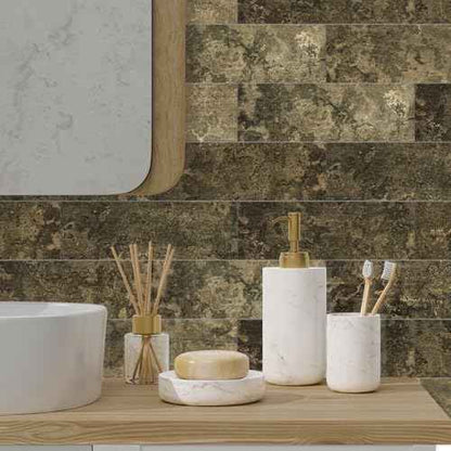 12 Sheets Kitchen Backsplash Tiles Peel and Stick, 12" x 6" Self Adhesive Kitchen Wall Tile Sticker PVC Self Adhesive Subway Tile Stick Waterproof Washroom Wall Panels