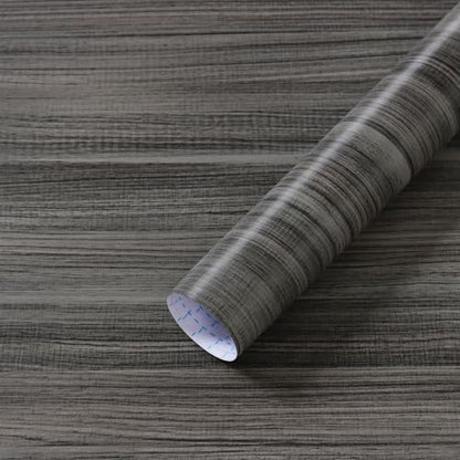 Heroad Wood Contact Paper Grey Wood Grain Contact Paper for Cabinets Countertops Peel and Stick Wallpaper Waterproof Self-Adhesive Decoration Thicken Vinyl 15.7''x118''