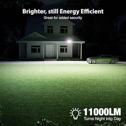 Onforu 100W LED Motion Sensor Outdoor Lights, Dusk to Dawn Flood Lights Outdoor Motion Sensor, Hardwired Security Floodlights Outside 11000LM 6500K Daylight IP65 Waterproof (Black)