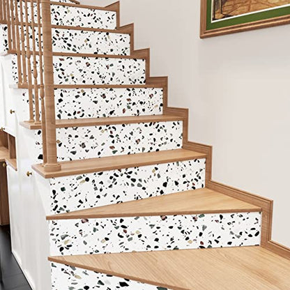Terrazzo Contact Paper Peel and Stick Wallpaper Modern Granite Contact Paper for Countertops Waterproof Kitchen Self Adhesive Matte Thick Bathroom Countertop Stick Paper Vinyl Removable Shelf Liner