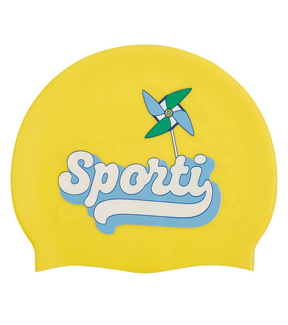 Sporti x Alex & Gretchen Walsh XOXO Silicone Swim Cap - Aqua - Adult