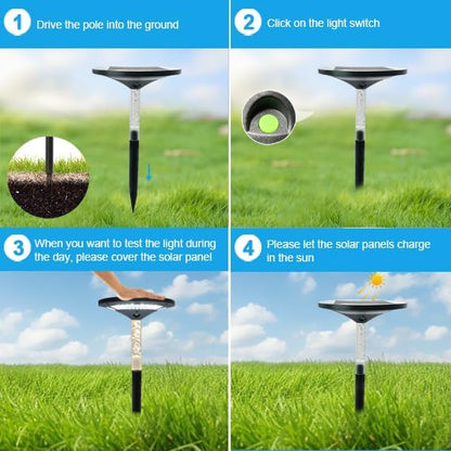 LED Garden Solar Pathway Lights，Outdoor Motion Sensor Landscape Lights for Garden Lighting, IP65 Waterproof Solar Spotlight for Yard