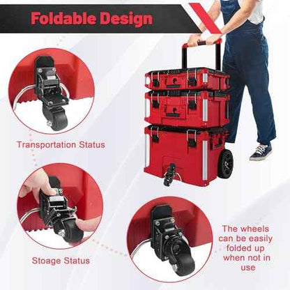 Upgraded Heavy Duty Steel Construction Front Wheels Packout Caster Wheel Kit, Compatible with Milwaukee Packout Rolling Tool Box Accessories for Enhanced Mobility- 200 Lbs Capacity