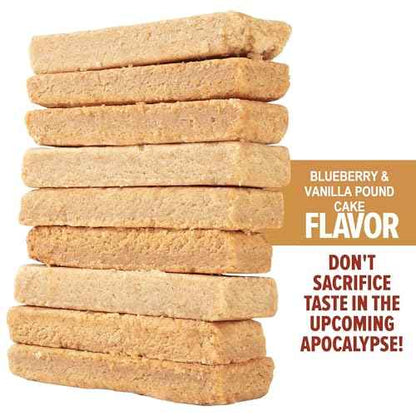 Grizzly Gear Emergency Food Rations - Blueberry & Vanilla Pound Cake Bars (2 Pack) - 6 Day, 144 Hour Supply For Disaster, Hurricane, Flood Preparedness - Less Sugar, More Nutrients - 5 Year Shelf Life