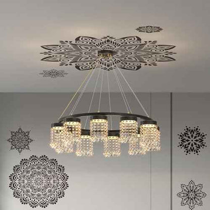 Mandala Stencils for Crafts Reusable - 10 Pcs Bohoemian Mindfulness Large Stencils for Painting on Wall Home Decor Furniture