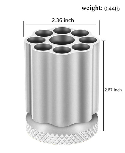 QIAN76 Rotating Revolver Pen Holder, Gun Cylinder Pen Holders, Favorite Pencil Holder and Perfect Stationery Supplies (Silver)