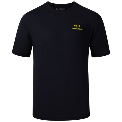 BASSDASH Men’s UPF 50+ Short Sleeve Fishing Shirts Performance Cooling UV Sun Protection Hiking T-Shirts Black